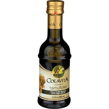 Colavita Flavored EVOO - Tartufolio Condiment, White Truffle Flavored Extra Virgin Olive Oil, 8.5oz Glass Bottle