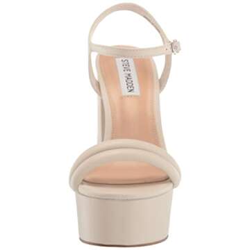Steve Madden Women's Tille Heeled Sandal, Bone, 7