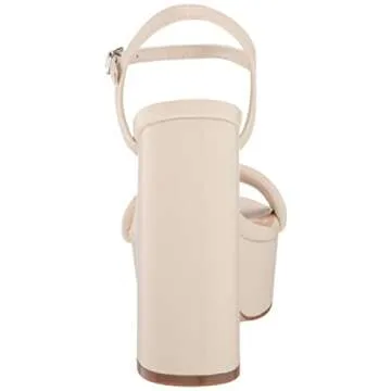 Steve Madden Women's Tille Heeled Sandal, Bone, 7