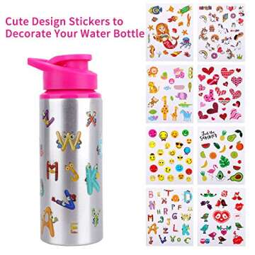 FiGoal DIY Water Bottle for Kids with Fun Stickers
