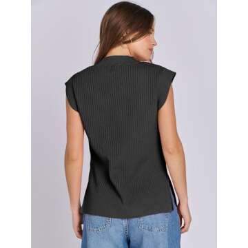 ANRABESS Women's Comfortable V Neck Sweater Vest