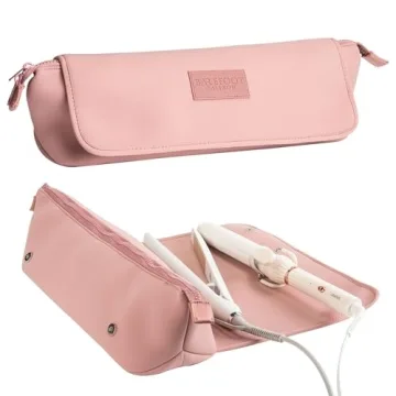 BAREFOOT CARIBOU Hair Tools Travel Bag with Heat Resistant Mat & Interior Pockets