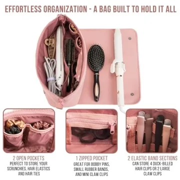 BAREFOOT CARIBOU Hair Tools Travel Bag - 2-in-1 Organizer
