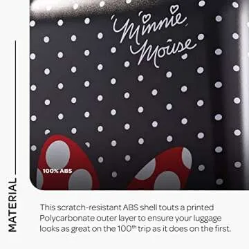 American Tourister Disney Hardside Luggage With Spinner Wheels, Minnie Mouse Red Bow, Carry-On 21-Inch