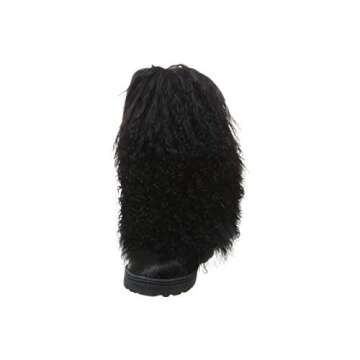 BEARPAW Women's Boetis Black Size 9 | Women's Boot Natural Fur | Women's Slip On Boot | Comfortable Winter Boot