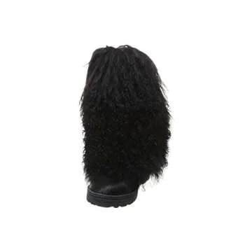 BEARPAW Women's Boetis Black Size 9 | Women's Boot Natural Fur | Women's Slip On Boot | Comfortable Winter Boot