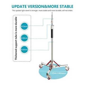 Sturdy Neewer Light Stand with Casters for Photography
