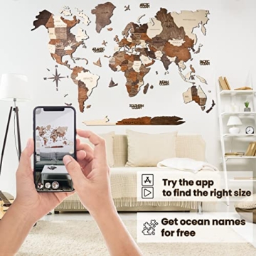 Wooden World Map Wall Art for Adventure Lovers