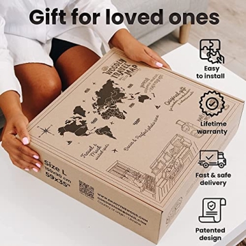 Wooden World Map Wall Art for Adventure Lovers