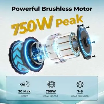 Jasion EB5 Plus Electric Bike - 750W Motor, 20MPH Speed