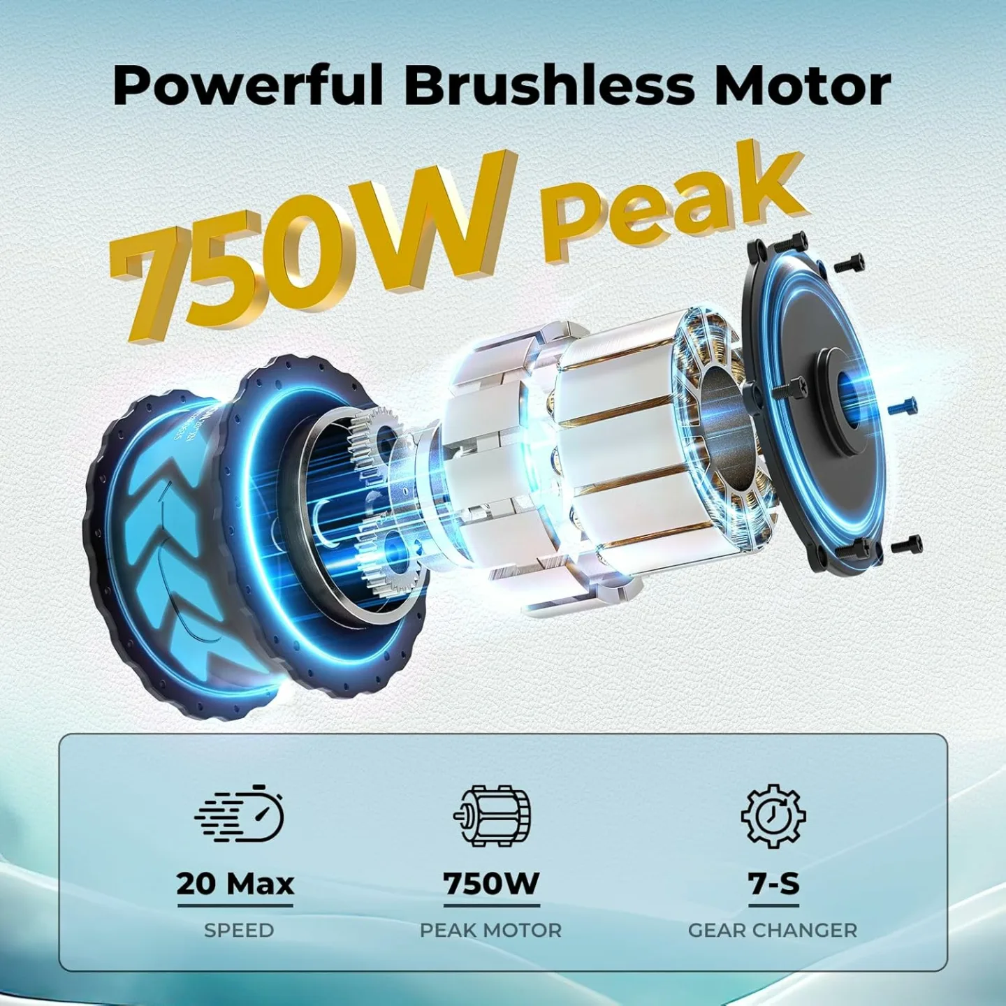 Jasion EB5 Plus Electric Bike - 750W Motor, 20MPH Speed