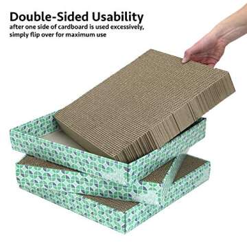 Kitty City XL Wide Corrugate Cat Scratchers 3 Pieces, Cat Scratching, Cat Scratch Pad, Door Clips, Furniture Protectors from Cat Scratching