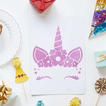 TECKWRAP Shimmer Vinyl Glitter Adhesive Craft Vinyl,1ftx5ft,Princess Pink