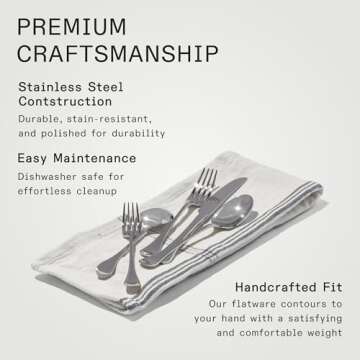 Made In Cookware - Flatware Set - 4 Place Settings (20 Piece Set) - Crafted In Italy