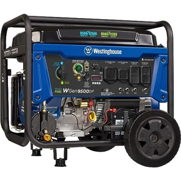 Westinghouse 12500 Watt Dual Fuel Home Backup Portable Generator, Remote Electric Start, Transfer Sw...