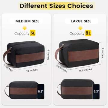 Vorspack Toiletry Bag for Men - Large Dopp Kit for Travel, Water Resistant and Multifunctional