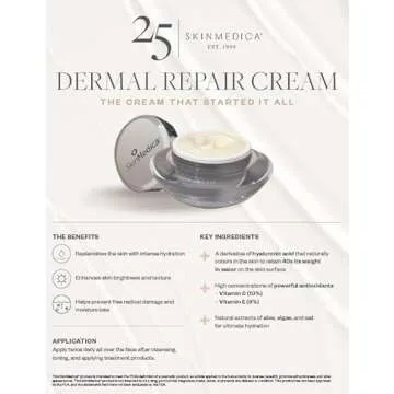 SkinMedica Dermal Repair Cream - Hydrating, Ultra Rich Face Moisturizer for Women. Infused with High Levels of Antioxidants including Vitamin C+Vitamin E to Help Prevent Free Radical Damage, 1.7 Oz