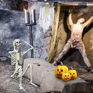 Posable 5.4ft Halloween Skeleton for Spooky Decor