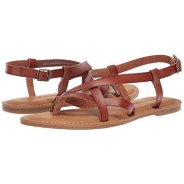 Amazon Essentials Women's Casual Strappy Sandal, Tan, 10