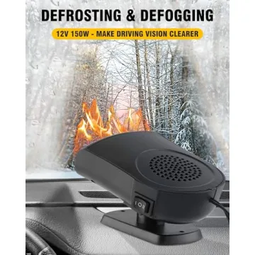 Compact 2-in-1 150W Portable Car Heater for Fast Window Defrosting and Ventilation