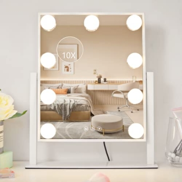 NUSVAN Vanity Mirror with LED Lights and 10X Magnification