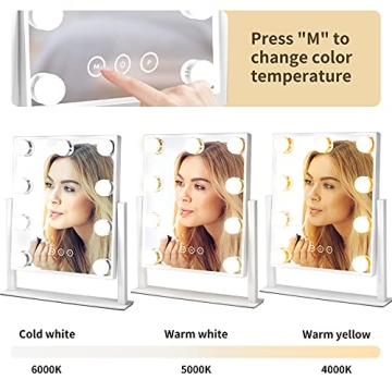 NUSVAN Vanity Mirror with LED Lights and 10X Magnification