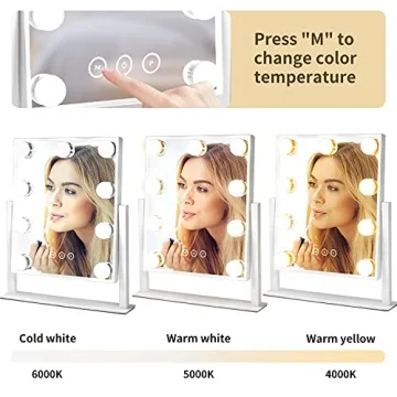 NUSVAN Vanity Mirror with LED Lights and 10X Magnification