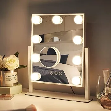 NUSVAN Vanity Mirror with LED Lights and 10X Magnification