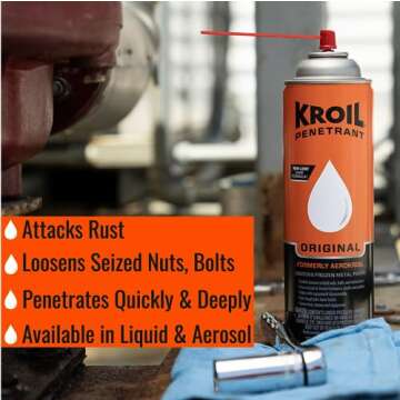Kroil Original Penetrating Oil Aerosol 10oz for Rust Removal and Repair Solutions