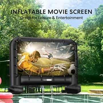 VIVOHOME 14 Feet Indoor and Outdoor Inflatable Blow up Mega Movie Projector Screen with Carry Bag for Front and Rear Projection