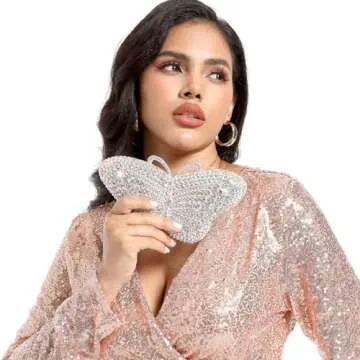 Boutique De FGG Butterfly Crystal Clutch Bags Women Evening Bag Party Rhinestone Handbags Bridal Crystal Clutch Purses,Mini,Green