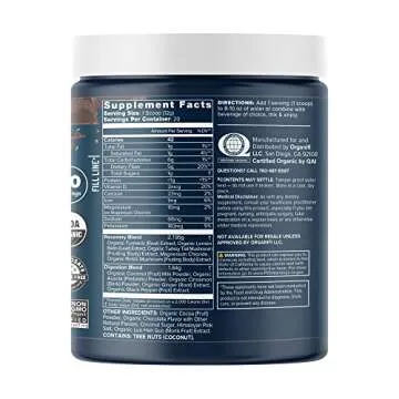 Organifi - Gold Chocolate - Superfood Supplement Powder - 20 Day Supply - Supports Restful Sleep, Im...