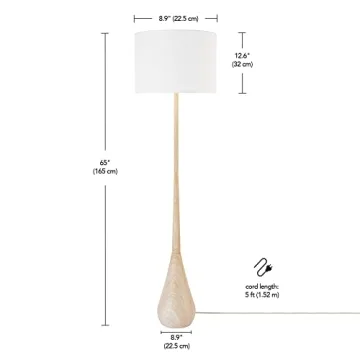 Globe Electric Kanana 65" Floor Lamp with Faux Wood Base