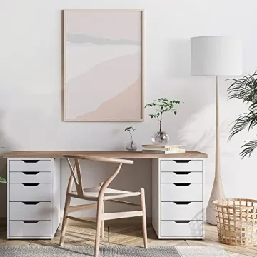 Globe Electric Kanana 65" Floor Lamp with Faux Wood Base