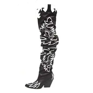 Cape Robbin Kelsey-21 Cowboy Boots Women, Over The Knee Western Cowgirl Boots with Chunky Block Heel...