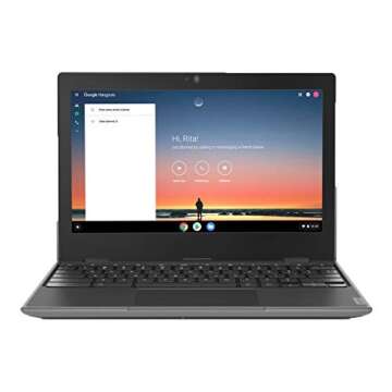 Lenovo 100E Chromebook 2ND Gen Laptop, 11.6" HD (1366 X 768) Display, MediaTek MT8173C Processor, 4GB LPDDR3 RAM, 16GB eMMC TLC SSD, Powervr GX6250, Chrome OS, 81QB000AUS, Black