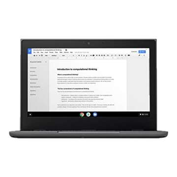 Lenovo 100E Chromebook 2ND Gen Laptop, 11.6" HD (1366 X 768) Display, MediaTek MT8173C Processor, 4GB LPDDR3 RAM, 16GB eMMC TLC SSD, Powervr GX6250, Chrome OS, 81QB000AUS, Black