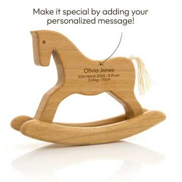 Engraved Wooden Horse Gift for Babies & Toddlers