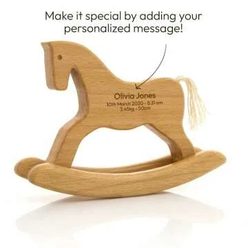 Engraved Wooden Horse Gift for Babies & Toddlers