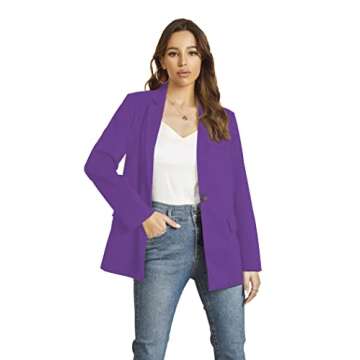 EXTRO&VERT Women Blazer - Lightweight Long Sleeves with Single Button for Business & Casual Attire