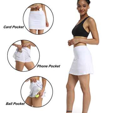 Ultrafun Women's Active Tennis Golf Skort - Stylish Athletic Sports Skirt with Pockets