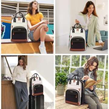 LOVEVOOK Laptop Backpack for Women,15.6inch Professional Women Travel Backpack Purse Anti-theft Lapt...