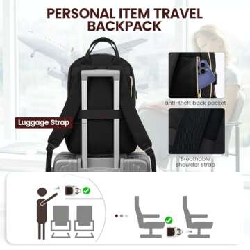 LOVEVOOK Laptop Backpack for Women,15.6inch Professional Women Travel Backpack Purse Anti-theft Laptop Computer Bag,Fashion Warterproof Work Business College Teacher Backpack Daypack,Beige-Black-Brown