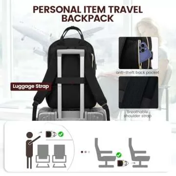 LOVEVOOK Laptop Backpack for Women,15.6inch Professional Women Travel Backpack Purse Anti-theft Laptop Computer Bag,Fashion Warterproof Work Business College Teacher Backpack Daypack,Beige-Black-Brown