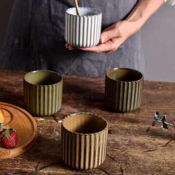 Ayesman Japanese Retro Ceramic Teacups – Elegant Design for Home or Office