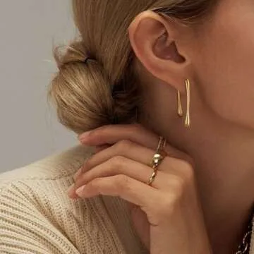 FANZE Gold Teardrop Earrings - Stylish Hypoallergenic Jewelry