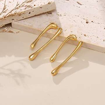 FANZE Gold Teardrop Earrings - Stylish Hypoallergenic Jewelry