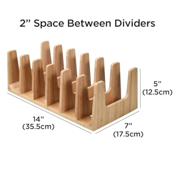 MobileVision Bamboo Pot Lid Holder for Kitchen Storage