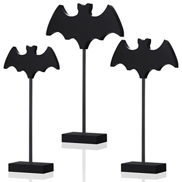 Shellwei 3 Piece Halloween Wooden Bat Table Decor - Charming Spooky Centerpiece