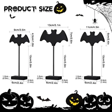 Shellwei Halloween Wooden Bat Table Decor for Parties